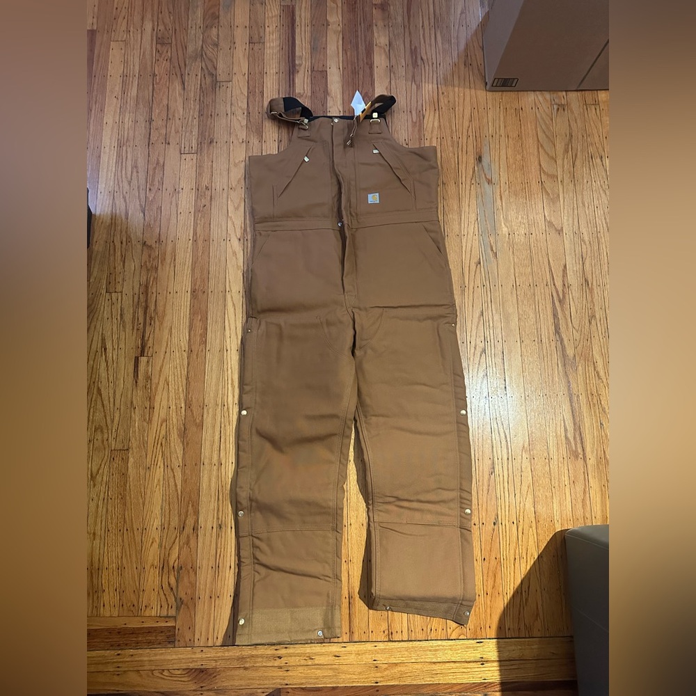 Carhartt Tan Insulated Bib Overalls 105470 LT